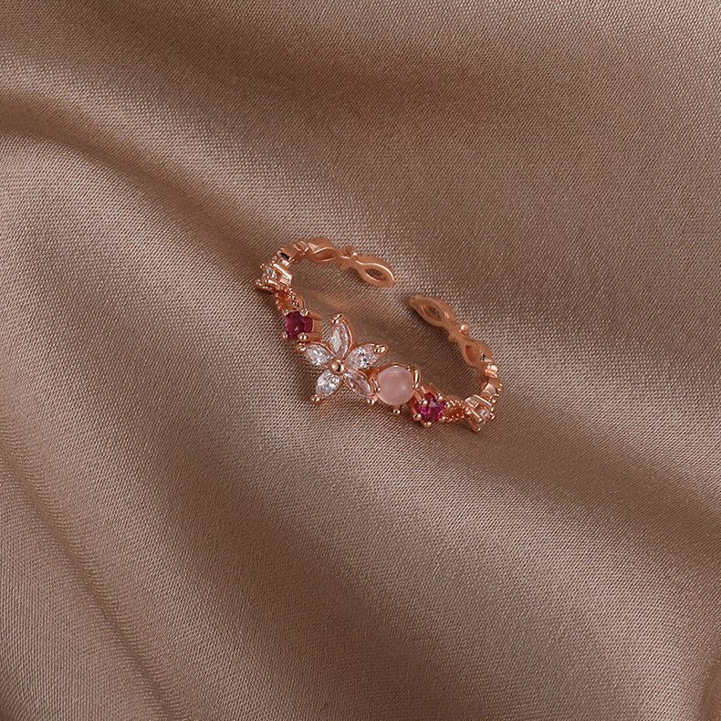 Wholesale Copper Shell Flower Open Ring